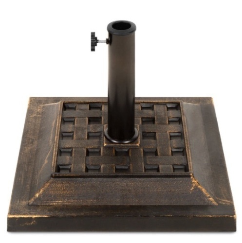 26lb Steel Square Patio Umbrella Base Stand, Basketweave Pattern - Lot 179