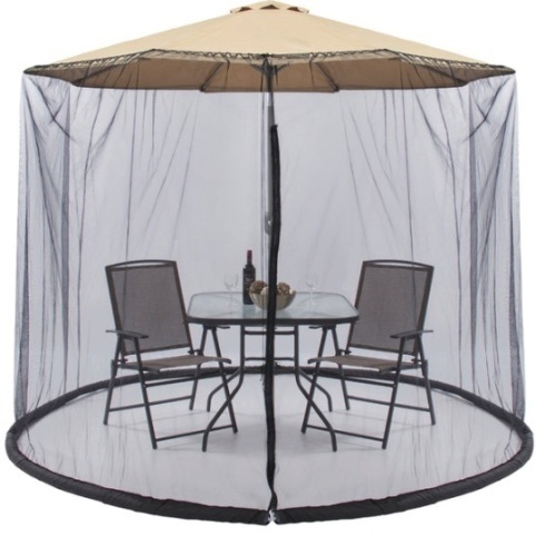Adjustable Bug Net Accessory for Patio Umbrella w/ Zippered Door - 9ft - Lot 198