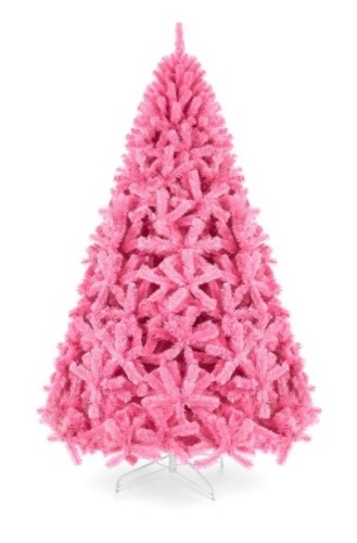 Pink Artificial Fir Christmas Tree w/ Foldable Stand, 6ft - Lot 207