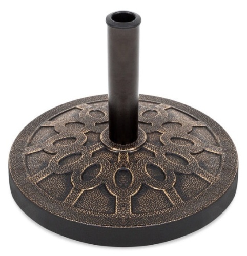 18in Round Patio Umbrella Base Stand w/ Rustic Finish - Lot 215
