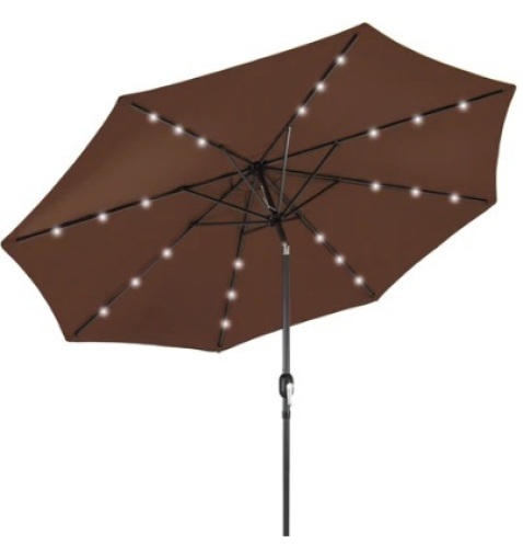 Solar LED Lighted Patio Umbrella w/ Tilt Adjustment, UV-Resistance - 10ft - Lot 71