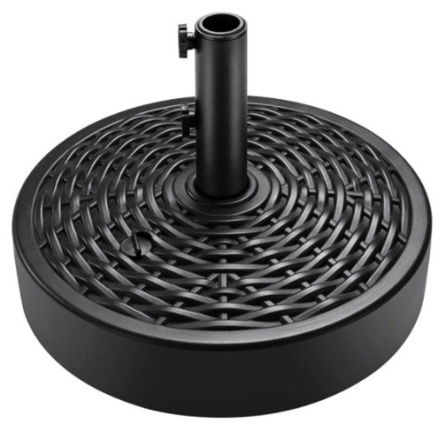 Plastic Faux Wicker Patio Umbrella Base Accessory w/ 2 Adjustment Knobs - Lot 251