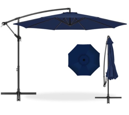 Offset Hanging Patio Umbrella - 10ft, Navy Blue - Lot 272