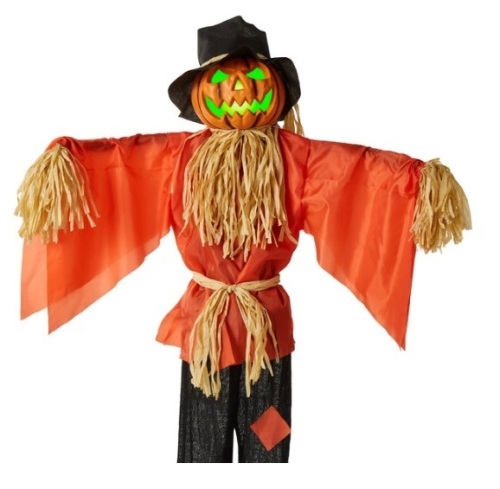 Husker The Corn Keeper Animatronic Scarecrow Halloween Decor w/ LED Eyes - Lot 274