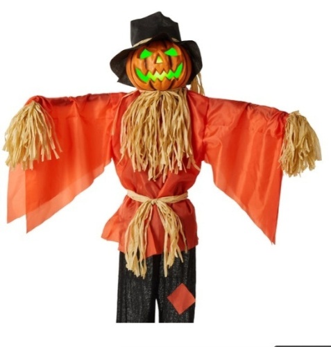 Husker The Corn Keeper Animatronic Scarecrow Halloween Decor w/ LED Eyes - Lot 275