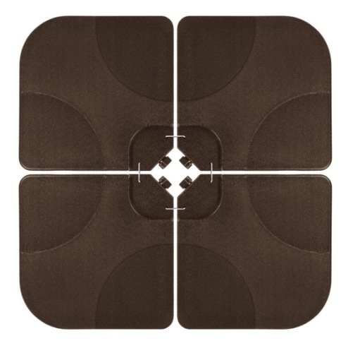 4-Piece Cantilever Offset Patio Umbrella Stand Square Base Plate Set, Brown - Lot 317