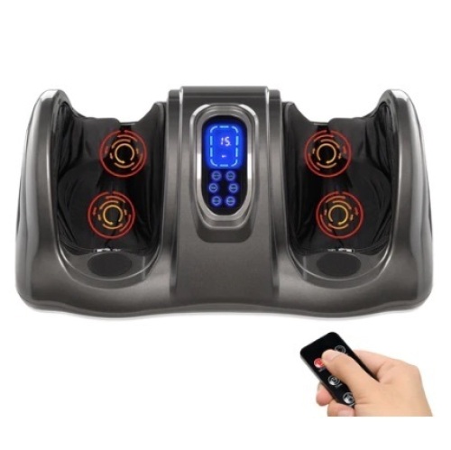 Therapeutic Foot Massager w/ High Intensity Rollers, Remote, 3 Modes - Lot 340