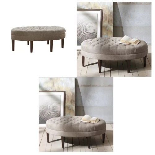 Madison Park Martin Surfboard Tufted Ottoman - Lot 344