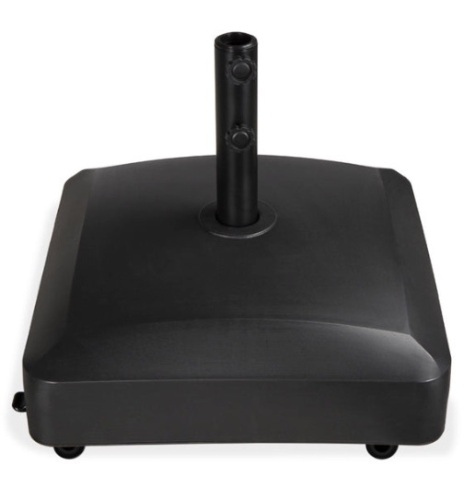 Fillable Mobile Umbrella Base Stand w/ 4 Wheels, 2 Locks, 137lb Capacity, Black - Lot 395