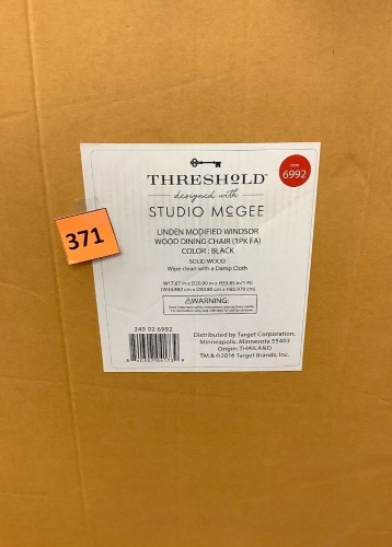 Linden Modified Windsor Wood Dining Chair - Threshold™ designed with Studio McGee, Black - Lot 371