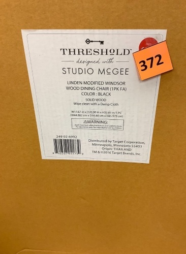 Linden Modified Windsor Wood Dining Chair - Threshold™ designed with Studio McGee, Black - Lot 372