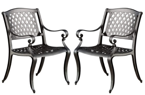 Christopher Knight Home Hallandale Outdoor Cast Aluminum Chairs, 2-Pcs Set - Lot 49