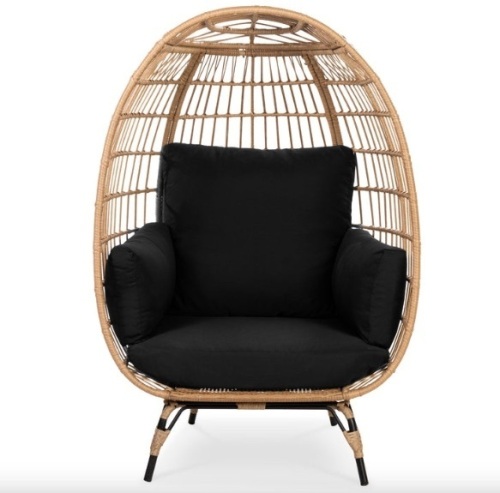 Wicker Egg Chair Oversized Indoor Outdoor Patio Lounger - Lot 410