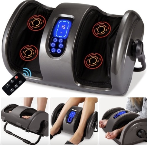 Reflexology Shiatsu Foot Massager w/ High-Intensity Rollers, Remote Control - Lot 413
