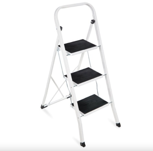 3-Step Portable Folding Step Ladder w/ Non-Slip Feet, 330lb Capacity - Lot 423
