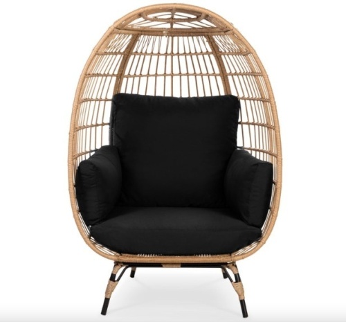 Wicker Egg Chair Oversized Indoor Outdoor Patio Lounger - Lot 449