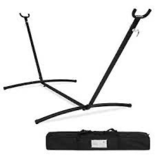 Portable Heavy-Duty Steel Hammock Stand w/ Built-In Wheel, Case - 9ft - Lot 3290