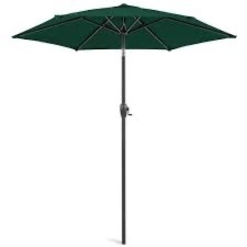 Outdoor Market Patio Umbrella w/ Push Button Tilt, Crank Lift - 7.5ft - Lot 3372