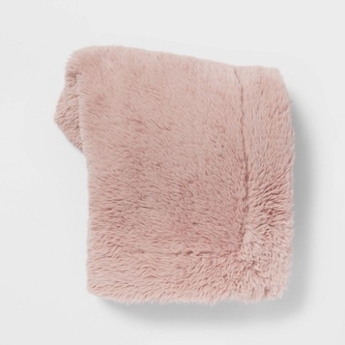 Long Faux Fur Throw Blanket - Lot 3423