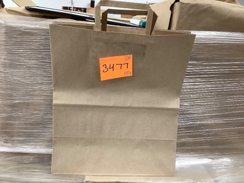 Pallet of Kraft Flat Handle Shopping Bags - Lot 3477