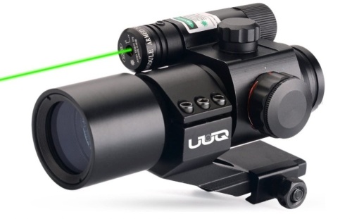 UUQ 1X30 4 MOA Green Red Dot Sight with Green Laser, Picatinny Cantilever PEPR Mount, Appears New, Works - Lot 38