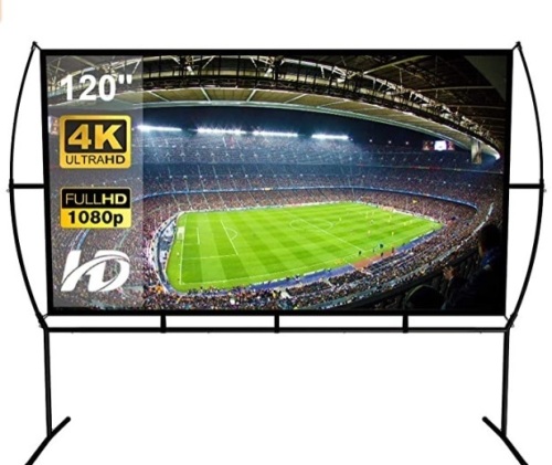 Projector Screen with Stand, 120 inch Outdoor Movie Screen,Portable Projector Screen, New in Box - Lot 82