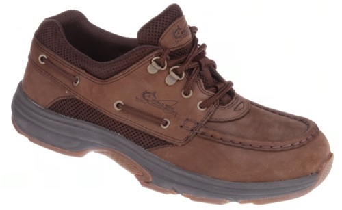 World Wide Sportsman&reg; Blue Water Boat Shoes for Men - Dark Brown - 11.5 W, New with Damage, Right Shoe Lace Damaged - Lot 84