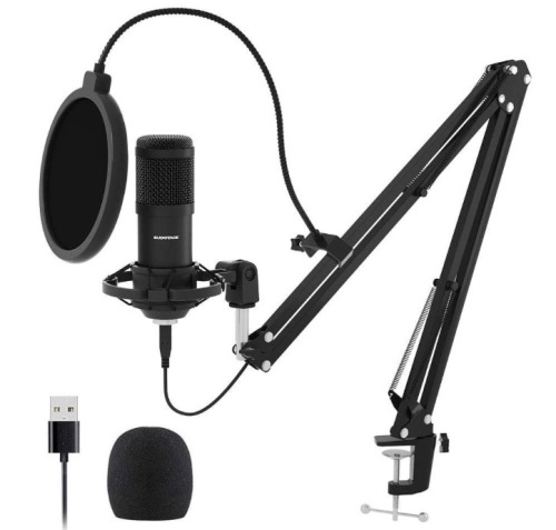USB Streaming Podcast PC Microphone, SUDOTACK professional 192KHZ/24Bit Studio Cardioid Condenser Mic Kit, E-Commerce Return, Untested - Lot 107