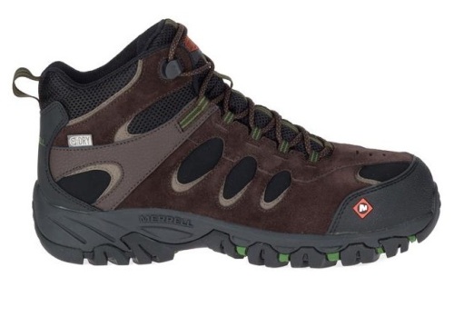 Men's Merrell Work Ridgepass Bolt Mid Composite Toe Waterproof Boots, Size 9M, E-Commerce Return - Lot 168