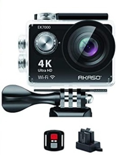 AKASO EK7000 4K30FPS Action Camera Ultra HD Underwater Camera 170 Degree Wide Angle 98FT Waterproof Camera, E-Commerce Return, Untested - Lot 188