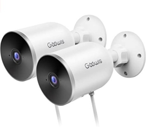 Goowls Security Camera Outdoor 1080P WiFi Wired IP Camera for Home Security Surveillance 2-Way Audio Night Vision Motion Detection, Appears New, Untested - Lot 244