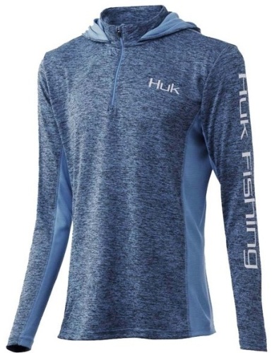 HUK WOMEN'S COLDFRONT ICON X HOODIE-CAROLINA BLUE HEATHER, New - Lot 291