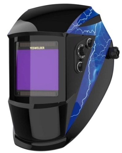 YESWELDER Large Viewing Solar Powered Auto Darkening Welding Helmet, True Color Highest Optical 1/1/1/1, 4 Arc Sensor Wide Shade 4/5-9/9-13 Welder Mask Hood with Grinding for TIG MIG MMA Plasma, E-Commerce Return  - Lot 297