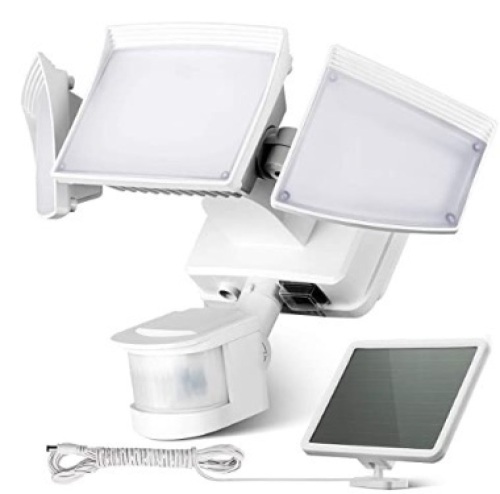 Amico 2000LM LED Solar Security Lights Outdoor Motion Sensor, 5000K Daylight White Waterproof Exterior Solar Light with 3 Adjustable Head Outdoor Flood Light for Garage, Driveway, Yard, E-Commerce Return, Untested  - Lot 306