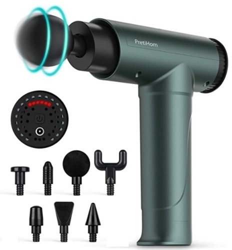 Muscle Massage Gun, O-CONN Deep Tissue Massage Gun, Electric Handheld Percussion Massager for Back, Neck, Shoulder, Arms, Impact Device with 6 Adjustable Speed and 8 Interchangeable Heads, Appears New, Untested - Lot 307