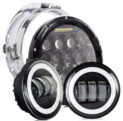 TURBOSII DOT Approved 7 Inch Round LED Headlight, E-Commerce Return, Untested - Lot 332