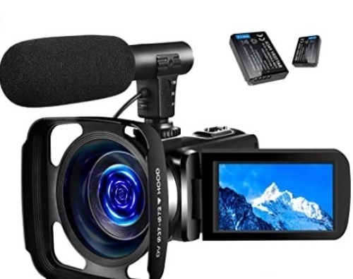 SAULEOO 4K Video Camera Camcorder Digital YouTube Vlogging Camera Recorder UHD 30MP 3 Inch Touch Screen 18X Camcorder with Microphone, Appears New, Untested - Lot 340