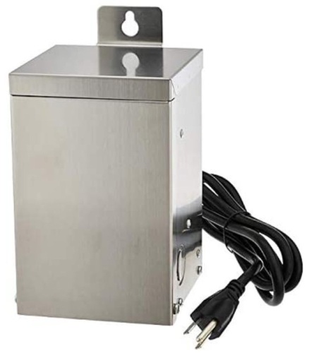 MarsLG 75-Watt Low Voltage Multi-Tap (12V/15V) Stainless Steel Landscape Lighting Transformer with Mechanical Rotary Timer, ETL-Listed, 3288-12V, E-Commerce Return, Untested - Lot 353