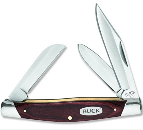 Buck Knives 0371BRS Stockman 3 Blade Pocket Knife with Woodgrain Handle, New - Lot 378