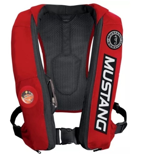 Mustang Survival Elite Inflatable Life Vest with HIT - Red, E-Commerce Return, Broken Zipper - Lot 418