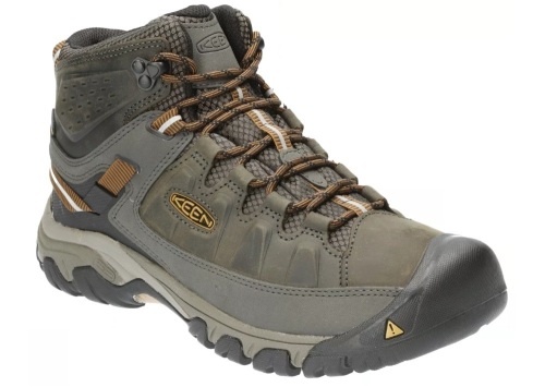 KEEN Targhee III Mid Waterproof Hiking Boots for Men - Black Olive/Golden Brown - 12M, E-commerce Return - Lot 456