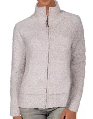Natural Reflections Sherpa Cabin Long-Sleeve Full-Zip Sweatshirt for Ladies - Antique White - 2XL, New with Damage, Hole in Pocket - Lot 475