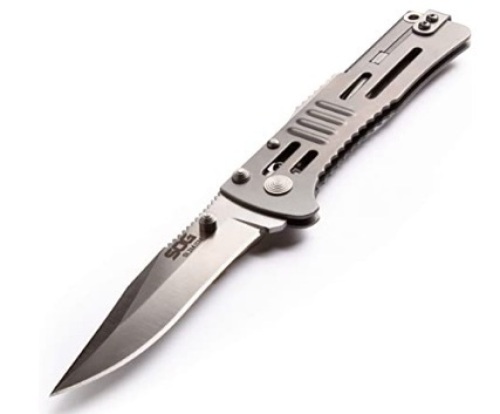 SOG Folding Knife SlimJim Slim Pocket Knife Satin, E-Commerce Return - Lot 484