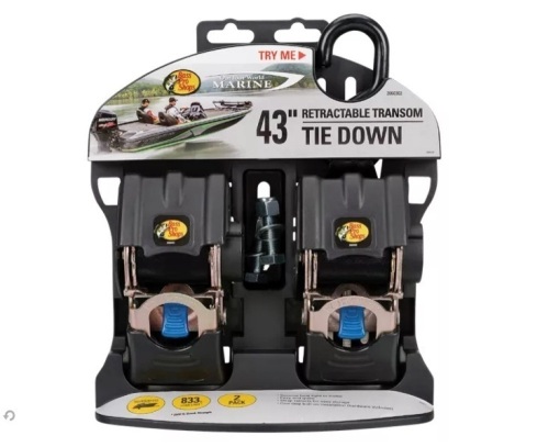 Retractable Transom Tie Down, E-Commerce Return, Missing Strap - Lot 576