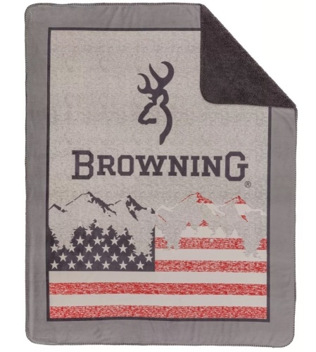 Browning American Flag Mountain Micro Mink Throw, Appears New - Lot 614