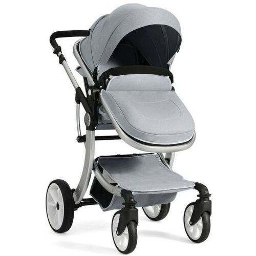 Folding Aluminum Infant Bassinet Reversible Baby Stroller w/ Diaper Bag - Lot 13
