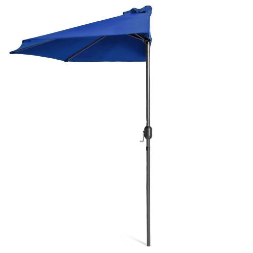 Half Patio Umbrella w/ 5 Ribs, Crank - 9ft - Lot 520