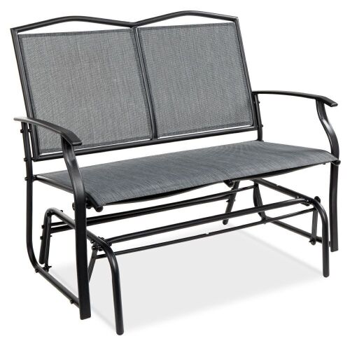2-Person Patio Loveseat Swing Glider, Bench Rocker w/ Armrests  - Lot 933