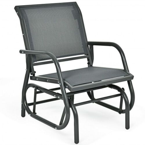 Outdoor Single Swing Glider - Gray - Lot 812