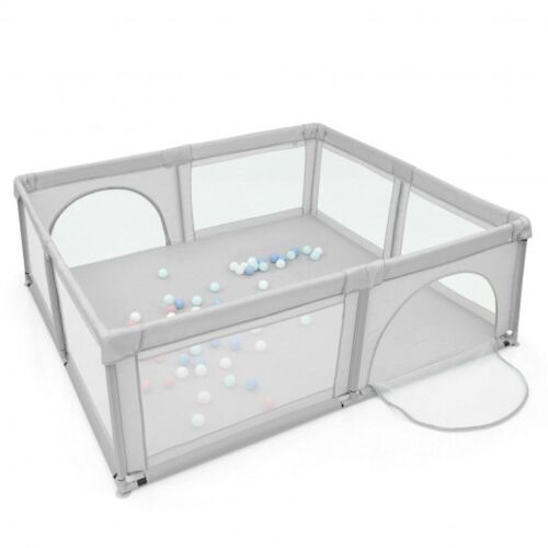 Large Playpen with 50 Ocean Balls - Gray - Lot 1183